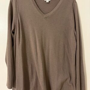 J. Jill V-Neck Sweater in Taupe
